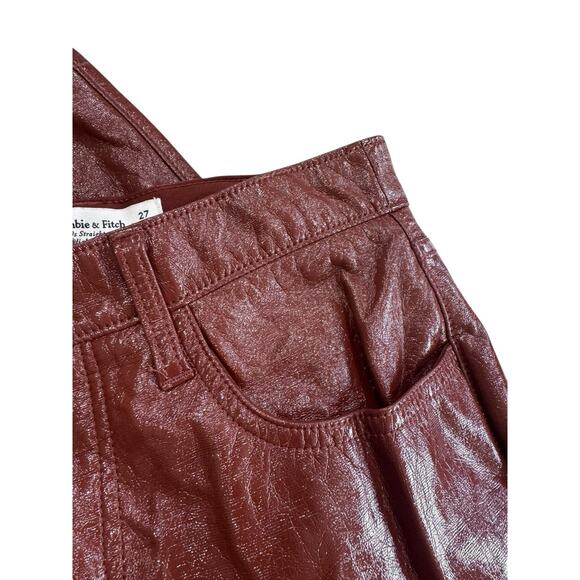 Abercrombie & Fitch The ‘90s Straight Ultra High Rise Vegan Leather Pants size 4 - Picture 8 of 15